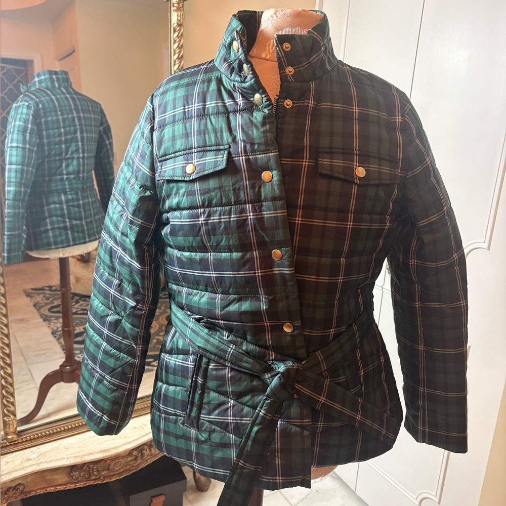 J. Crew Black and Green Plaid Jacket